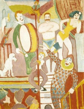 オーガスト・マッケ Painting - Curcus Picture II アスリートのペア ピエロとサル オーガスト・マッケ